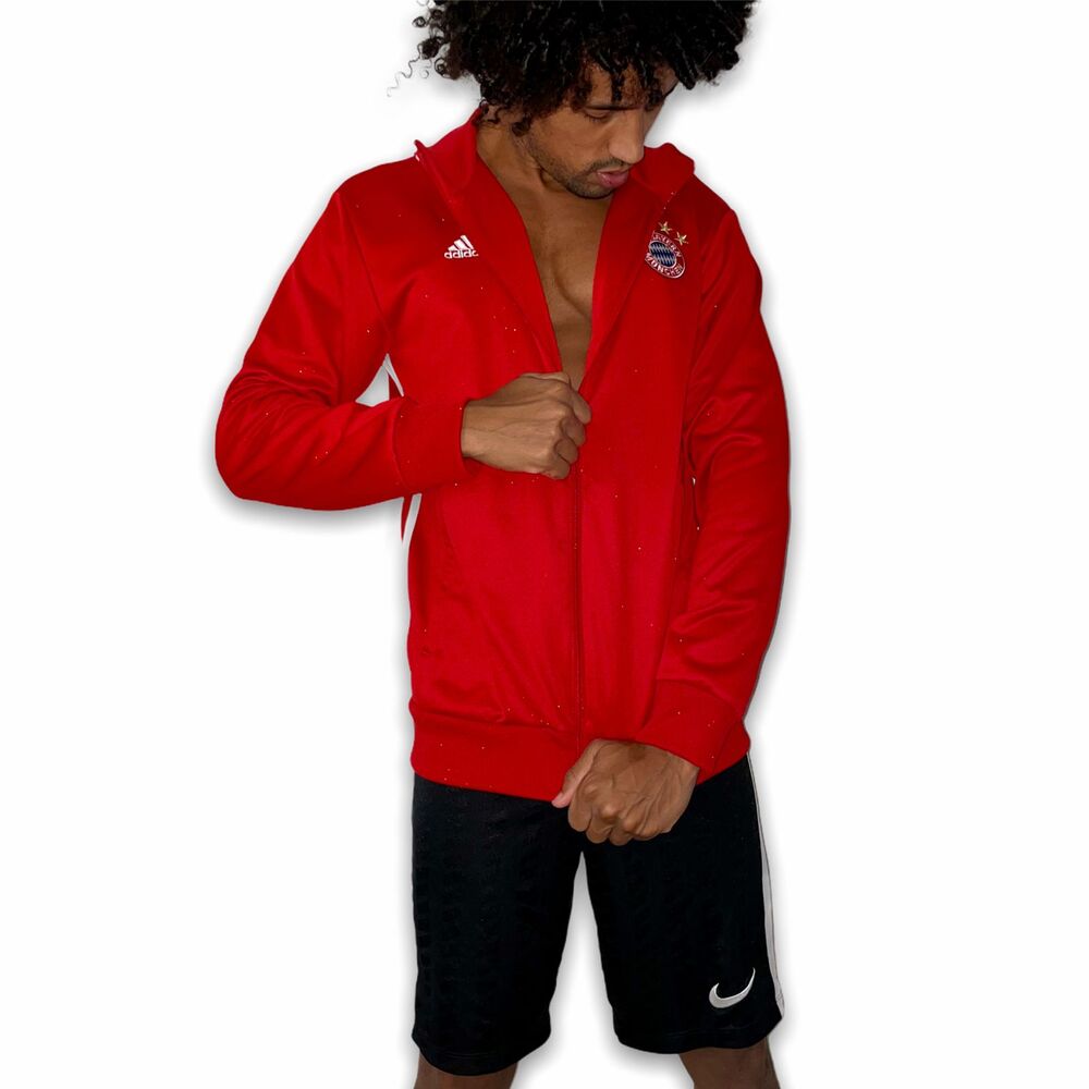Adidas Vintage Rare Germany Bayern Munchen Woven Sweater Jacket Red M